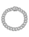 Shy Creation 14k White Gold Kate Diamond Pave Link Bracelet In White Gold