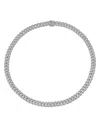 Shy Creation 14k White Gold Kate Diamond Pave Link Necklace, 18 In Gold