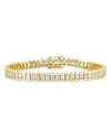 Shy Creation 14k Yellow Gold Bailey Diamond Baguette Tennis Bracelet In Gold