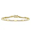 Shop Shy Creation 14k Yellow Gold Bailey Diamond Bezel & Geometric Link Bracelet
