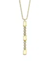 Shy Creation 14k Yellow Gold Bailey Diamond Bezel & Geometric Link Vertical Bar Pendant Necklace, 18 In Gold