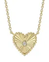 Shy Creation 14k Yellow Gold Kate Diamond Bezel Heart Pendant Necklace, 18 In Gold