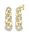 Shy Creation 14k Yellow Gold Kate Diamond Link Earrings, 1.03 Ct. T. W. In Gold