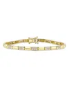 Shy Creation 14k Yellow Gold Kate Diamond Pave Geometric Link Bracelet In Gold