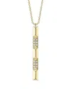 Shy Creation 14k Yellow Gold Kate Diamond Pave Geometric Vertical Bar Pendant Necklace, 18 In Gold