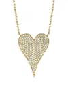 Shy Creation 14k Yellow Gold Kate Diamond Pave Heart Pendant Necklace, 18 In Gold