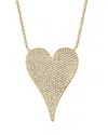 Shy Creation 14k Yellow Gold Kate Diamond Pave Heart Pendant Necklace, 18 In Gold