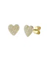 Shy Creation 14k Yellow Gold Kate Diamond Pave Heart Stud Earrings, 0.62 Ct. T. W. In Gold