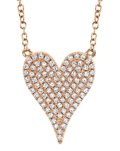 Shy Creation 14k Yellow Gold Kate Diamond Pave Pendant Necklace, 0.21 Tcw