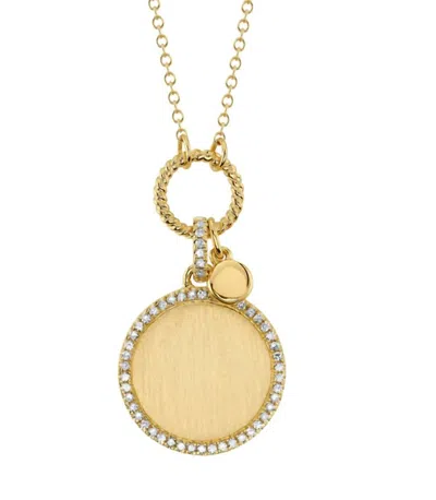 Shy Creation Women's Diamond Circle Necklace In Yellow Gold