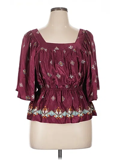 Pre-owned Shyanne 3/4 Sleeve Blouse In Burgundy