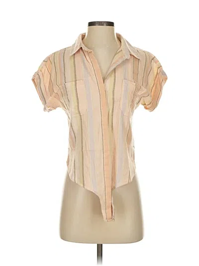 Pre-owned Shyanne Short Sleeve Blouse In Brown