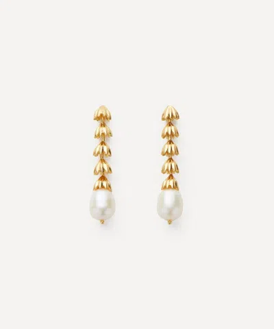 Shyla 22ct Gold-plated Chandelier Pearl Drop Earrings
