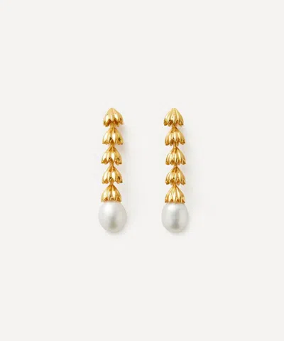 Shyla 22ct Gold-plated Chandelier Pearl Drop Earrings