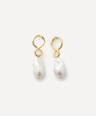 Shyla 22ct Gold-plated Corsica Pearl Drop Earrings