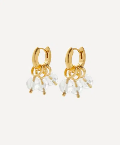 Shyla 22ct Gold-plated Daphnie Clear Huggie Hoop Earrings