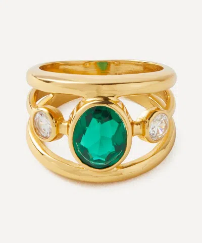 Shyla 22ct Gold-plated Emerald Gigi Ring