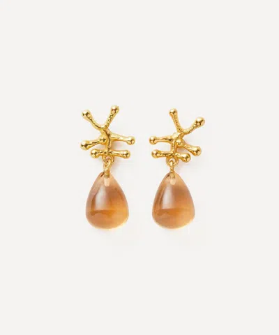 Shyla 22ct Gold-plated Nuria Champagne Drop Earrings