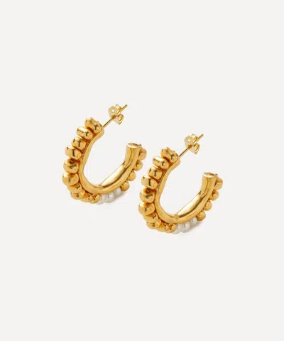 Shyla 22ct Gold-plated Pebble Pearl Bed Hoop Earrings