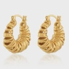 Shyla Womens Gold Biaritz Squiggle 22ct Yellow Gold-plated Sterling Silver Hoop Earrings