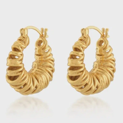 Shyla Womens Gold Biaritz Squiggle 22ct Yellow Gold-plated Sterling Silver Hoop Earrings