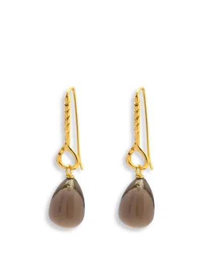 Shyla Helene Earrings In Gold/smoky