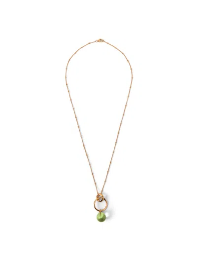 Shyla Layla Necklace In Gold/soft Green