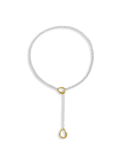 Shyla Meridien Lariat Necklace In Silver/gold