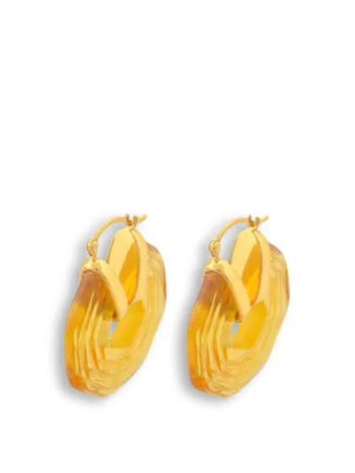 Shyla Sphinx Earrings In Gold/citrine
