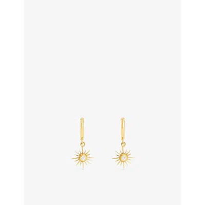Shyla Womens Clear Felicity 22ct Yellow Gold-plated Sterling-silver Earrings