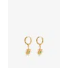 Shyla Felicity 22ct Yellow Gold-plated Sterling-silver Earrings In Emerald Green