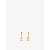 Shyla Womens Cluster 22ct Yellow Gold-plated Silver And Pearl Huggie Earrings In Pearl