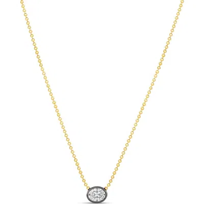 Shymi 14k Gold Plated Oval Pendant Necklace