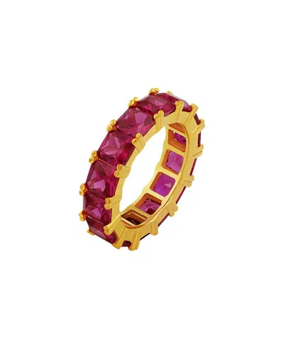 Shymi 14k Plated Ring In Burgundy