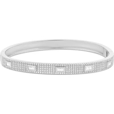 Shymi Baguette And Pavé Bangle In Metallic