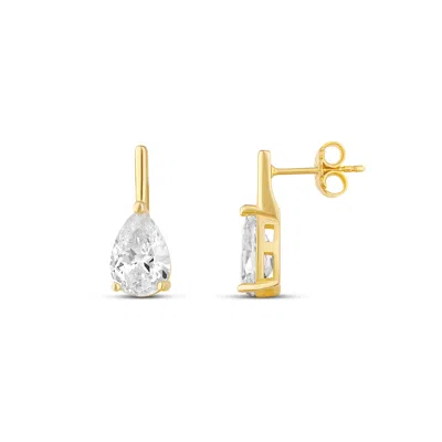 Shymi Cubic Zirconia Bar Drop Earrings In Gold