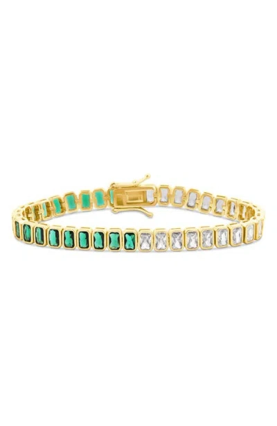 Shymi Bezel Set Cubic Zirconia Tennis Bracelet In Gold