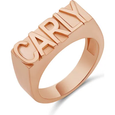 Shymi Block Letter Name Ring In Gold