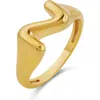 Shymi Bubble Letter Initial Ring In Gold