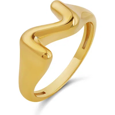 Shymi Bubble Letter Initial Ring In Gold