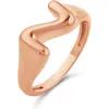 Shymi Bubble Letter Initial Ring In Gold