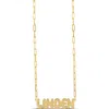 Shymi Bubble Letter Script Necklace In Gold