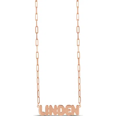 Shymi Bubble Letter Script Necklace In Pink