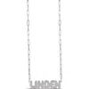 Shymi Bubble Letter Script Necklace In Metallic