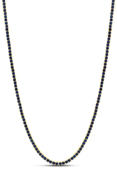 Shymi Classic 2mm Sapphire Tennis Necklace In Silver/sapphire