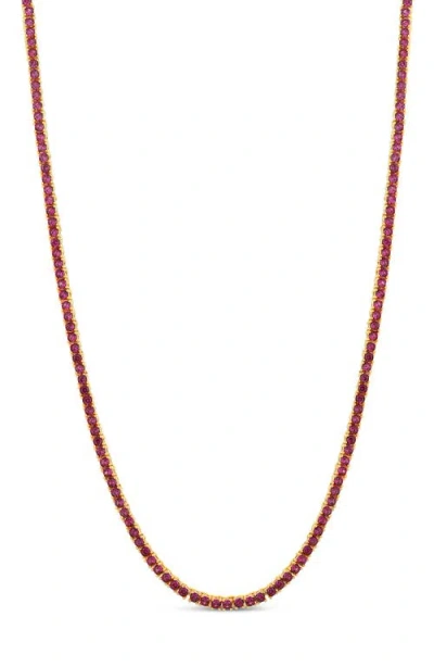 Shymi Classic Ruby Tennis Necklace In Burgundy