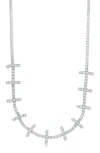 Shymi Cubic Zirconia Bar Tennis Necklace In Silver