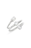 Shymi Cubic Zirconia Bezel Wrap Ring In Silver/white