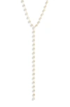 Shymi Cubic Zirconia Bezel Y-necklace In Gold/white