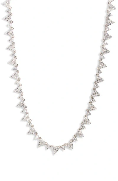 Shymi Cubic Zirconia Cluster Tennis Necklace In Silver